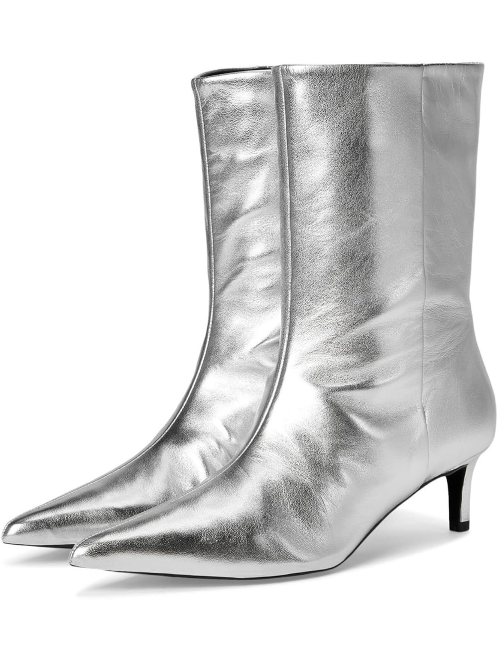 Seychelles Silver Pointed-Toe Mid-Kit Booties